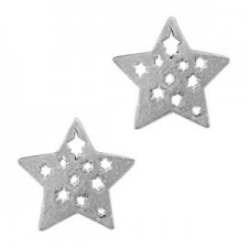Metal Charm Star 18x18mm Antique silver